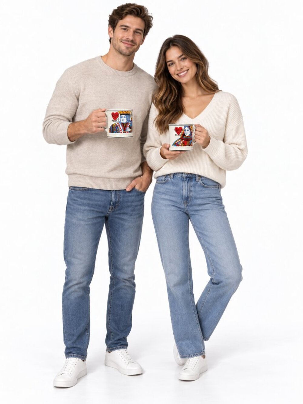 The English Mug Co. King and Queen of My Heart Fine China Mug Set